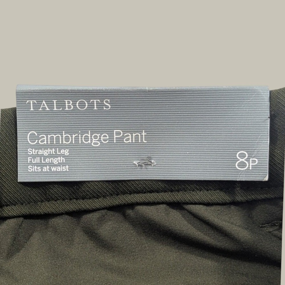 Talbots Cambridge Pant 8P Olive Green Straight Leg Workwear Office Capsule NWT - Picture 8 of 10